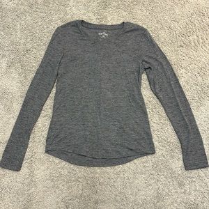 Eddie Bauer grey long sleeve v neck t shirt
